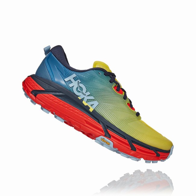 Hoka One One MAFATE SPEED 3 Men's Trail Running Shoes Yellow / Blue | US-39086