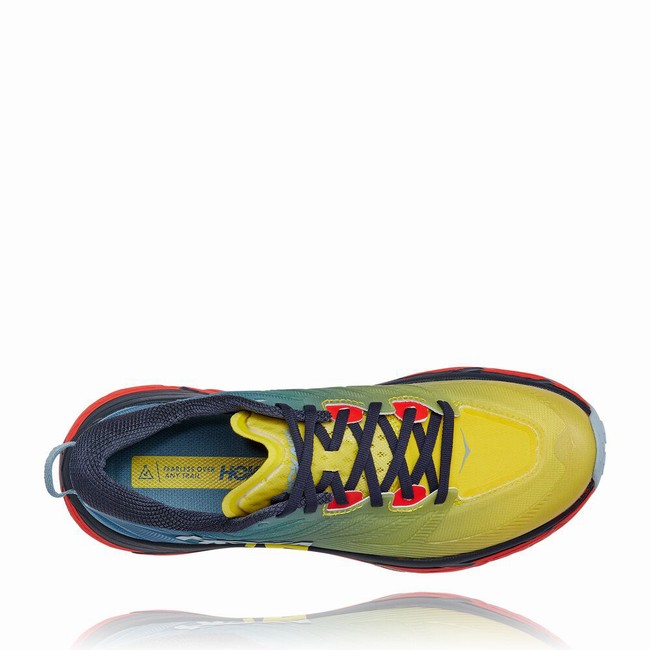 Hoka One One MAFATE SPEED 3 Men's Trail Running Shoes Yellow / Blue | US-39086