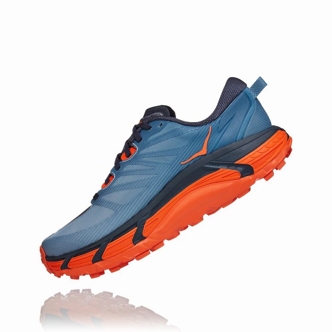 Hoka One One MAFATE SPEED 3 Men's Trail Running Shoes Blue / Orange | US-89733