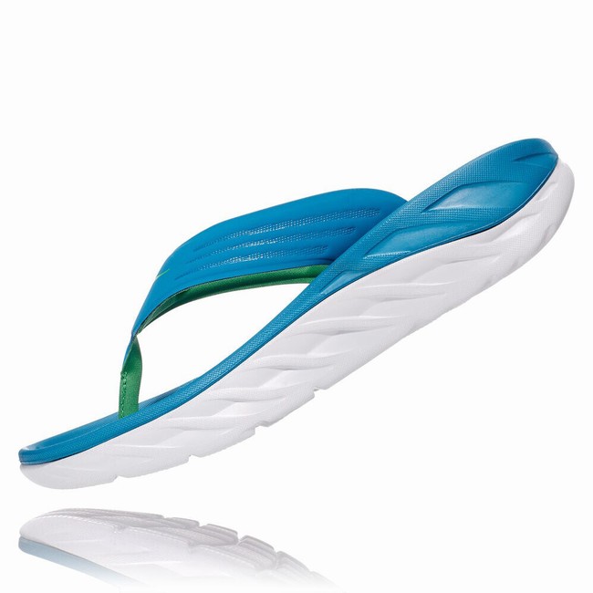 Hoka One One ORA RECOVERY FLIP 2 Men's Sandals Blue / White | US-59207