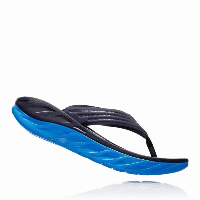Hoka One One ORA RECOVERY FLIP 2 Men's Sandals Black / Blue | US-92919