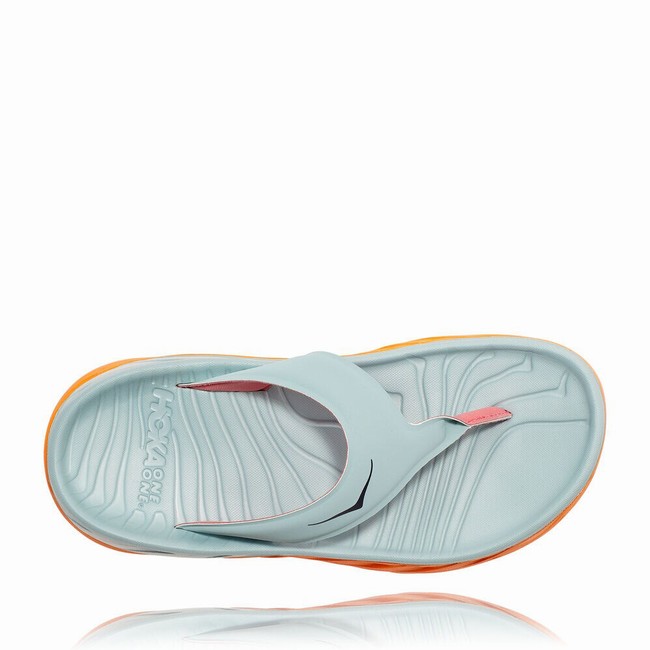 Hoka One One ORA RECOVERY FLIP Women's Sandals Green / Orange | US-79903
