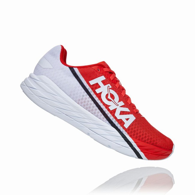 Hoka One One ROCKET X Men's Road Running Shoes Red / White | US-55604