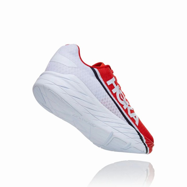 Hoka One One ROCKET X Men's Track Running Shoes Red / White | US-75662