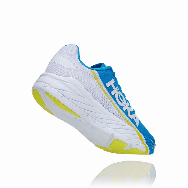 Hoka One One ROCKET X Men's Track Running Shoes Blue / White | US-88769