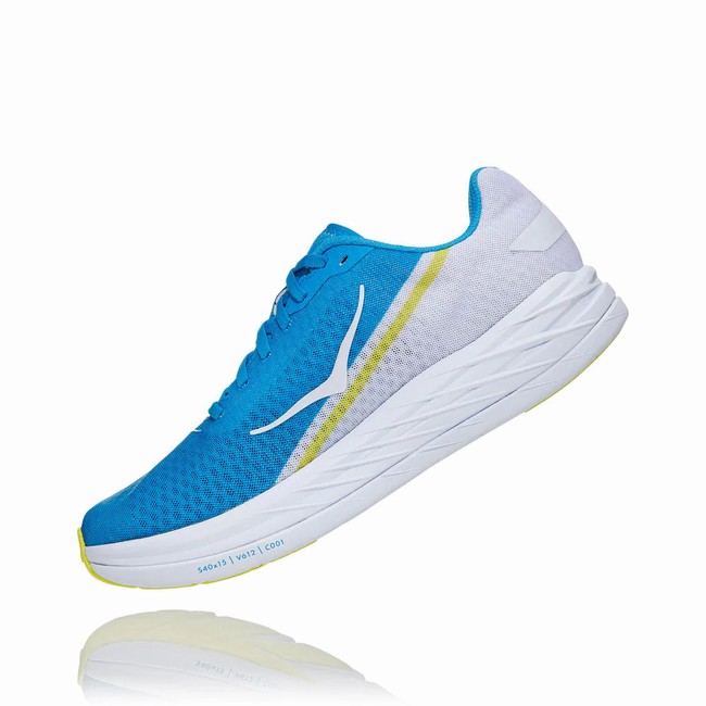 Hoka One One ROCKET X Men's Track Running Shoes Blue / White | US-88769