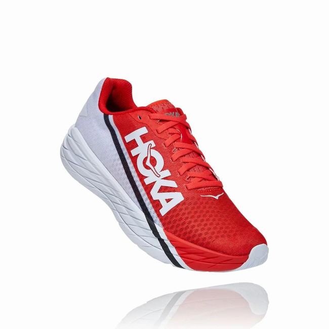 Hoka One One ROCKET X Women\'s Track Running Shoes Red / White | US-96956