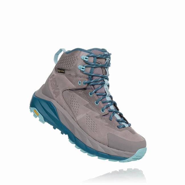 Hoka One One SKY KAHA GORE-TEX Women\'s Hiking Shoes Grey / Blue | US-77651