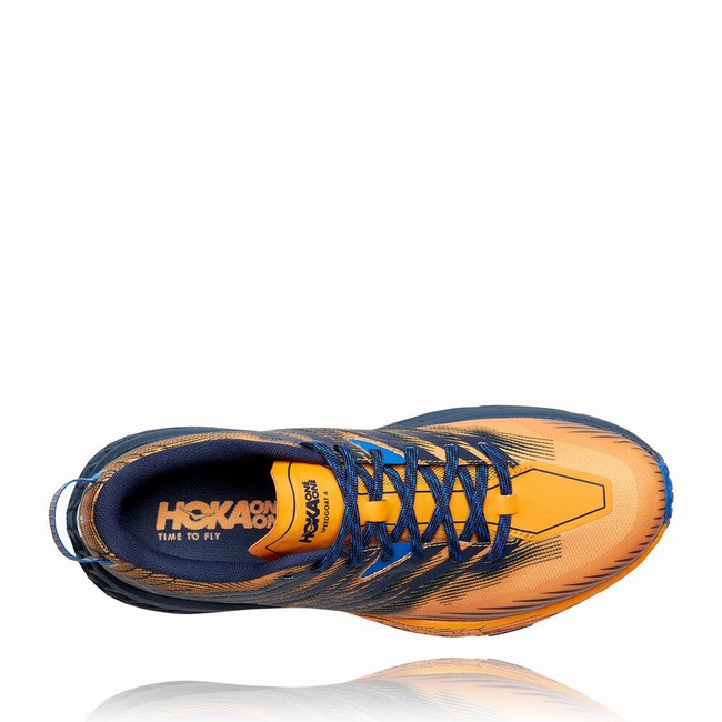 Hoka One One SPEEDGOAT 4 Men's Trail Running Shoes Yellow / Navy | US-16168