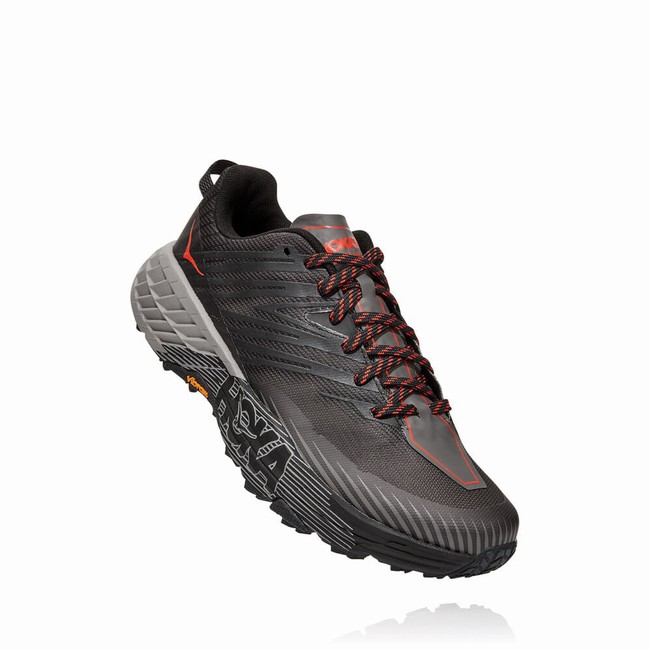 Hoka One One SPEEDGOAT 4 Men\'s Trail Running Shoes Black | US-22249