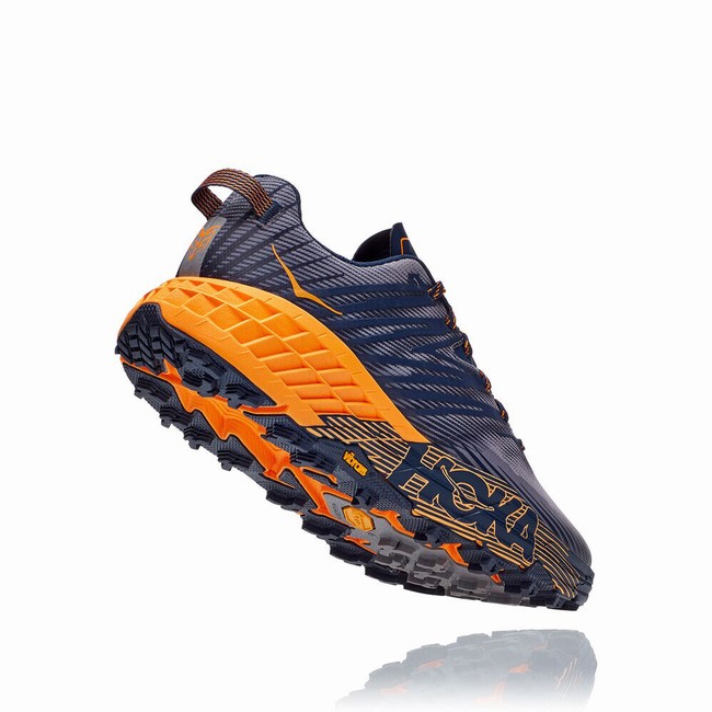 Hoka One One SPEEDGOAT 4 Men's Trail Running Shoes Navy / Orange | US-28602