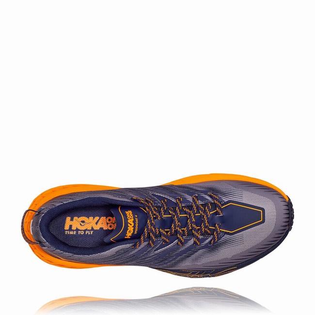 Hoka One One SPEEDGOAT 4 Men's Trail Running Shoes Navy / Orange | US-28602