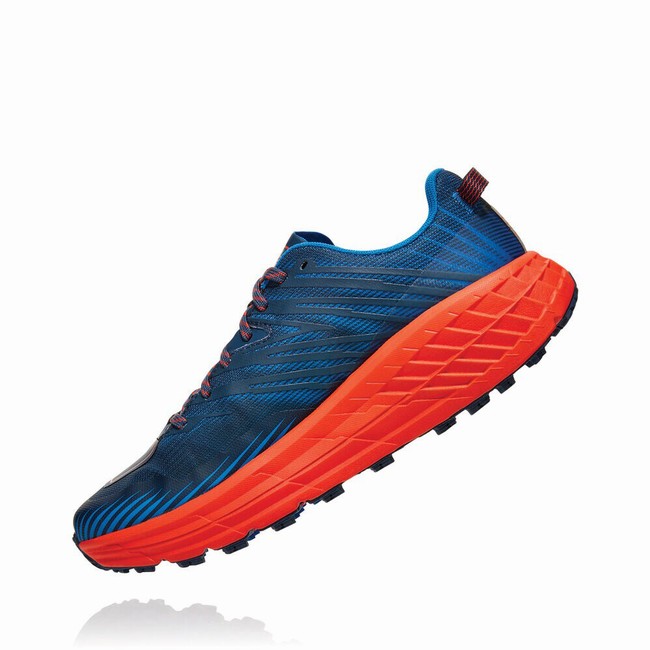 Hoka One One SPEEDGOAT 4 Men's Trail Running Shoes Blue / Red | US-79938