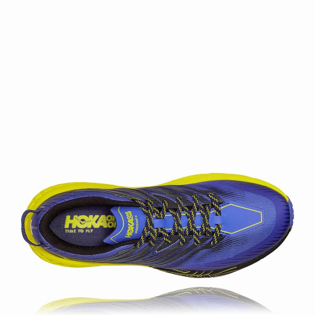 Hoka One One SPEEDGOAT 4 Men's Wides Shoes Blue / Green | US-50355