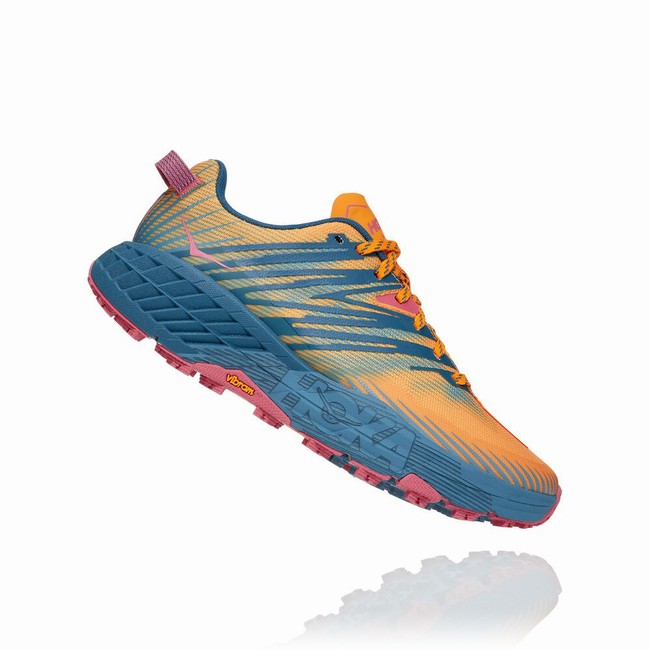 Hoka One One SPEEDGOAT 4 Women's Trail Running Shoes Orange / Blue | US-52481