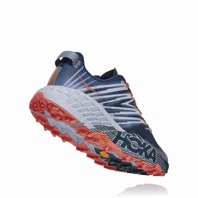 Hoka One One SPEEDGOAT 4 Women's Trail Running Shoes Navy / White | US-83836