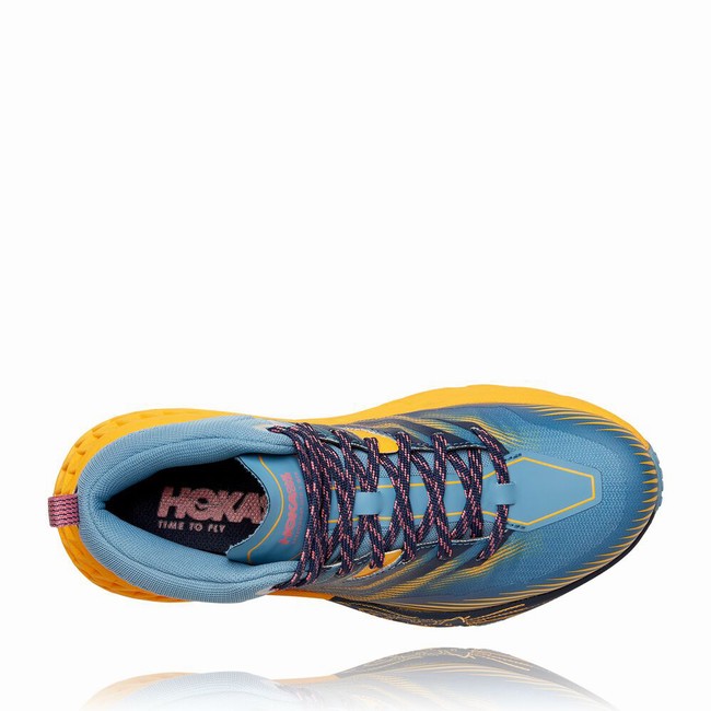 Hoka One One SPEEDGOAT MID 2 GORE-TEX Women's Trail Running Shoes Blue / Orange | US-37564