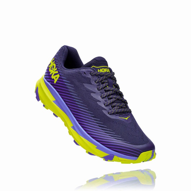 Hoka One One TORRENT 2 Men\'s Trail Running Shoes Purple / Green | US-79982