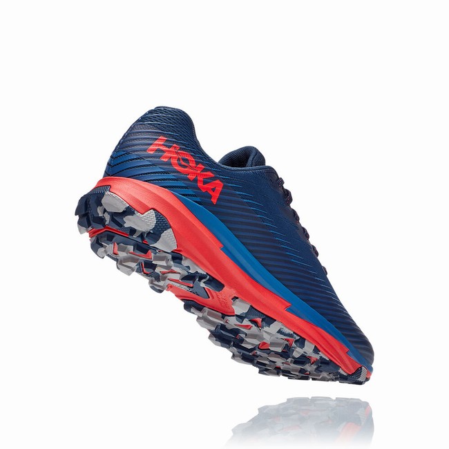 Hoka One One TORRENT 2 Men's Trail Running Shoes Navy / Red | US-99684
