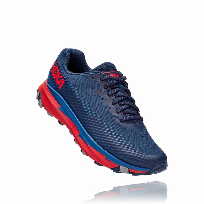 Hoka One One TORRENT 2 Men\'s Trail Running Shoes Navy / Red | US-99684