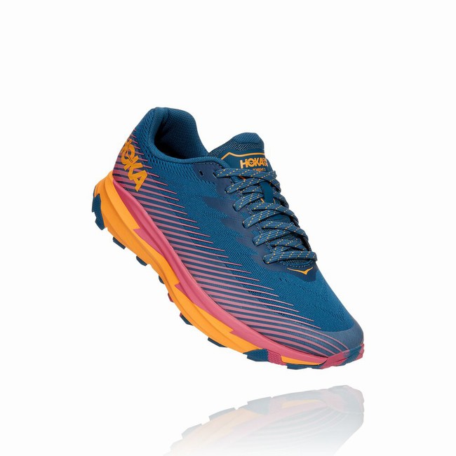 Hoka One One TORRENT 2 Women\'s Trail Running Shoes Blue / Orange | US-22257