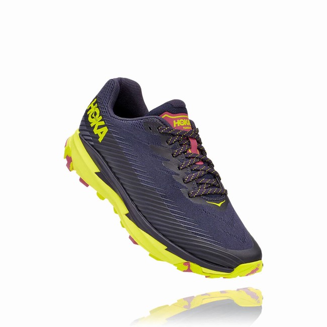 Hoka One One TORRENT 2 Women\'s Trail Running Shoes Navy / Black / Green | US-76925